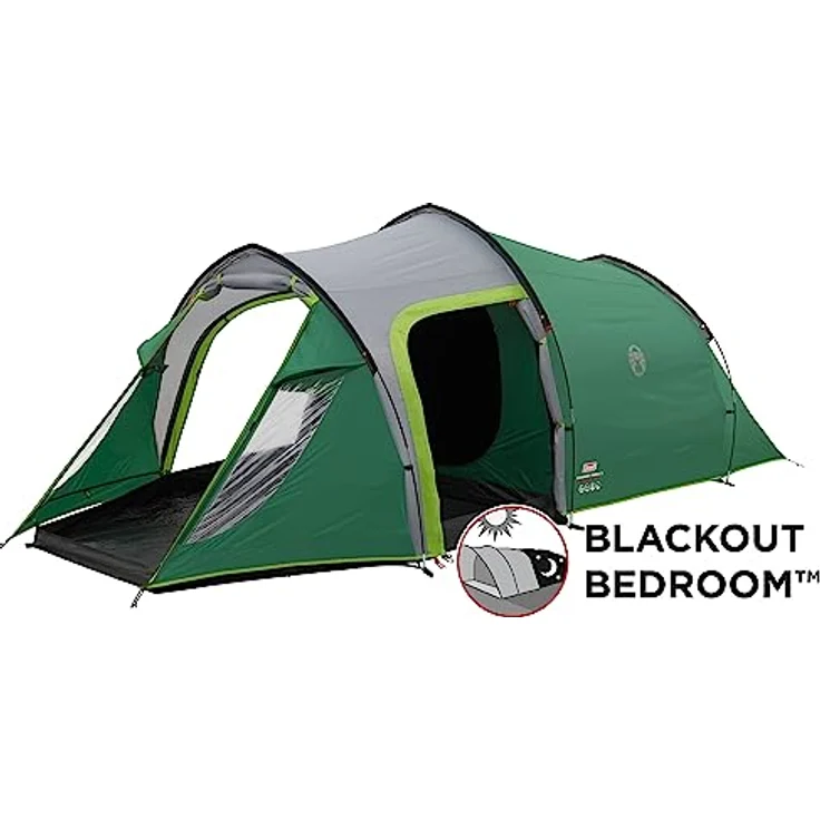 Coleman Chimney Rock 3 Plus Zelt, großes abgedunkeltes Tunnelzelt für 3 Personen, wasserdicht WS 4.500 mm, blau – Bild 2