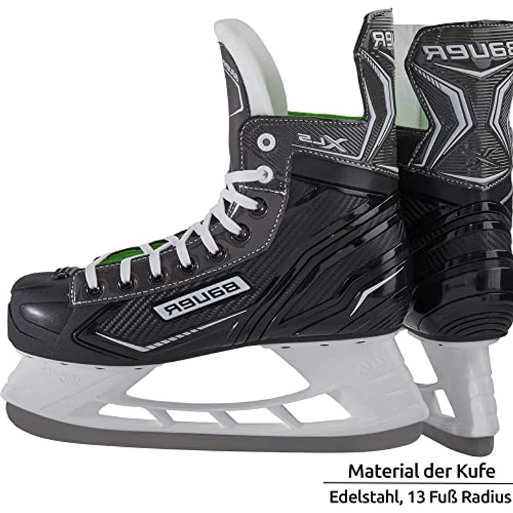 Bauer Herren Schlittschuhe X-LS, Eishockeyschuhe Größe 45,5 mit Edelstahlkufen, schwarz, bequemer Fleece-Innenschuh und Knöchelpolster – Bild 5