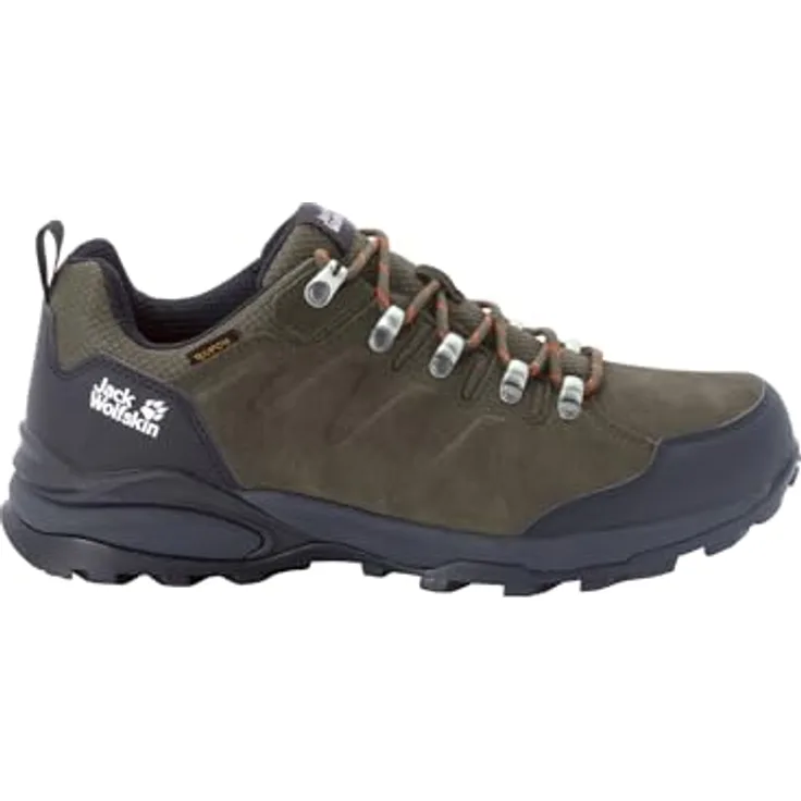Jack Wolfskin REFUGIO TEXAPORE LOW M, wasserdichter Herren-Wanderschuh mit TEXAPORE-Membran und profilierten Gummisohlen