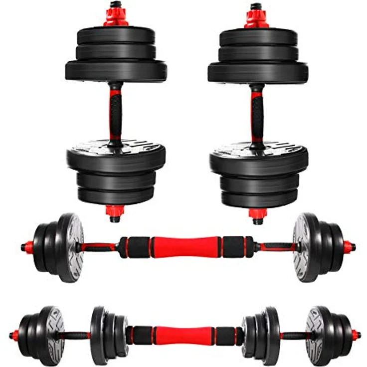 CCLIFE Hanteln Set 2er Kurzhanteln Langhanteln verstellbar 40kg Hantelset professionell Dumbbell mit Verbindungsstahlrohr Gewichten, bodenschonend, rostfrei – Bild 1