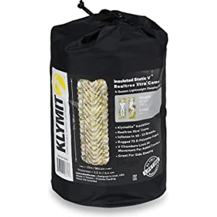 Klymit Insulated Static V CAMO, Isomatte mit V-förmigem Design und Realtree Edge Camo, 680 g, 183 x 58 x 6 cm – Bild 6