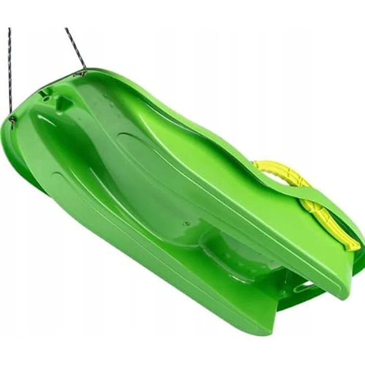 Prosperplast Schlitten Race S, ergonomischer Schneebob mit Zugseil und Bremsen, grün – Bild 3