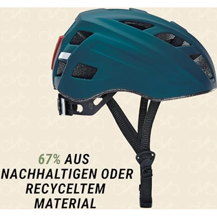 Prophete ECO Urban Fahrradhelm, Kinderhelm mit LED, 58-61cm, dunkel blau, 280g – Bild 5