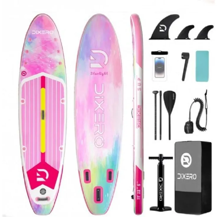 COIL COIL SUP-Board, Aufblasbares SUP Set mit Paddel und Pumpe, 335 cm, 170 kg, stabil, lila, mit wasserdichter Handytasche