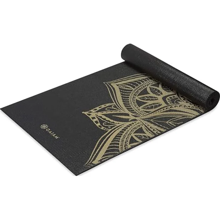 Gaiam Premium Metallic Yogamatte, 6 mm Dicke mit Mandala-Design und rutschfester Oberfläche – Bild 1