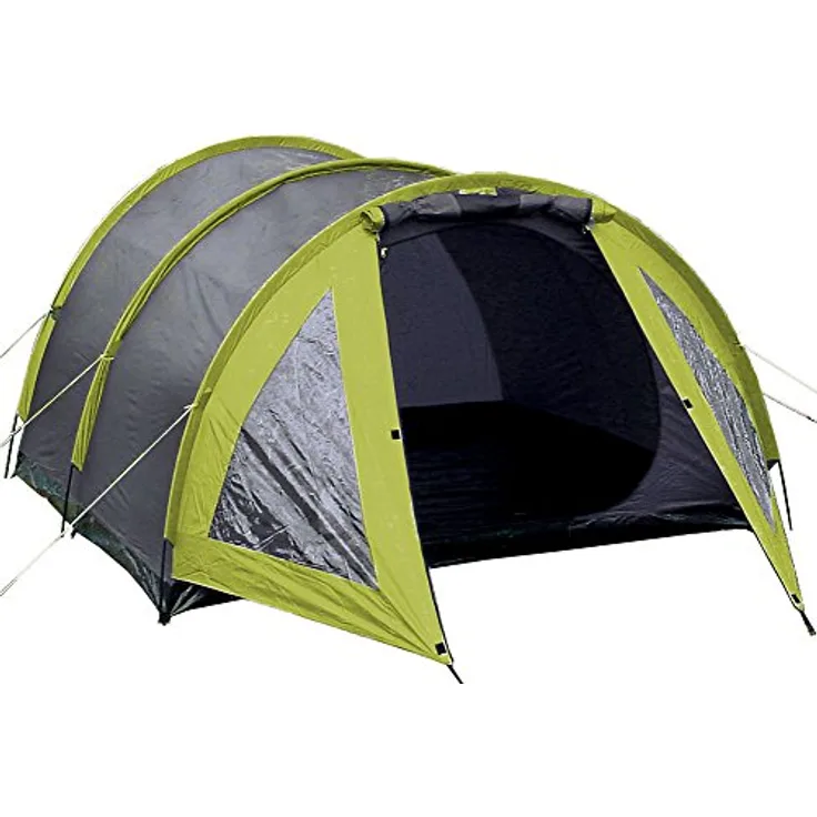 EXPLORER TUNNELZELT Explorer 2, 3 Personen Familienzelt mit Vorraum, Maße 200/295 x 210 x 120 cm, 2.000 mm Wassersäule, Ring + Pin-System, 2 Fenster im Vorraum