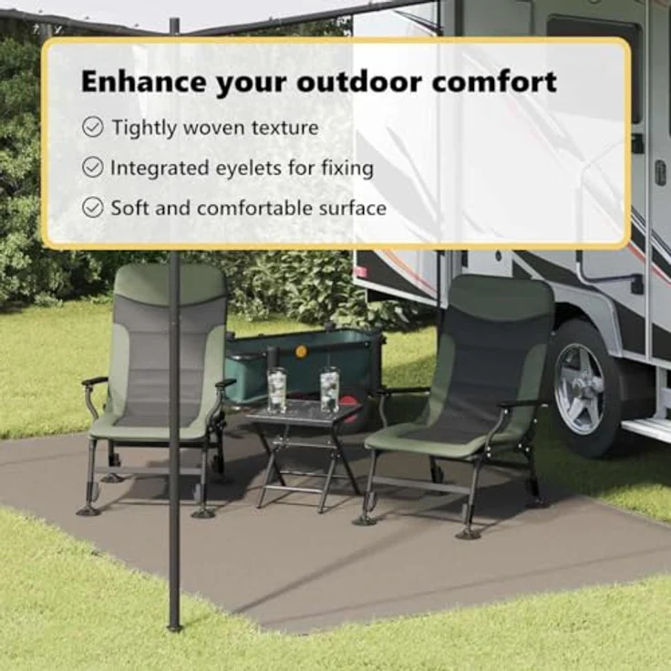 vidaXL Großer Outdoor-Zelt Zubehör, Lichtgraue Polyester Teppichmatte 250 x 400 cm, Wetterfest und Robuste Abdeckung für Camping und Aktivitäten – Bild 5