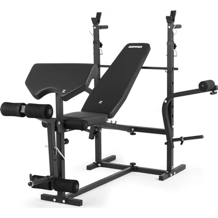 ZIPRO olympisches Hantelbank-Set Ripped, 270kg, Multifunktion Trainingsbank mit verstellbarer Rückenlehne, Beinentwickler und mehr – Bild 1
