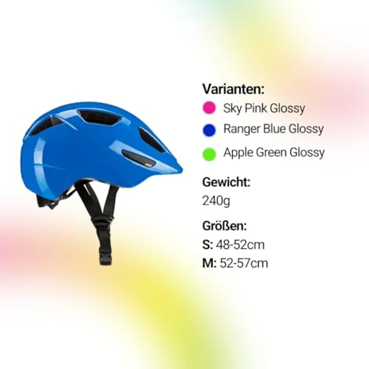 KED Dyno Kinderhelm – Sicherer Fahrradhelm mit In-Mold Technologie, Verstellbare Passform & Reflektoren, Ranger Blue Glossy, Größe 48-52 (S) – Bild 6