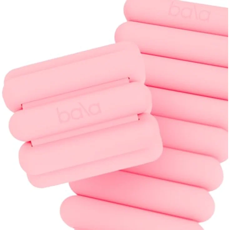 Bala Armreifen 1,4 kg Set, verstellbare Handgelenk- und Knöchelgewichte für Damen und Herren, Silikon - Blush, ideal für Pilates, Yoga, Walking und Heimtraining – Bild 1