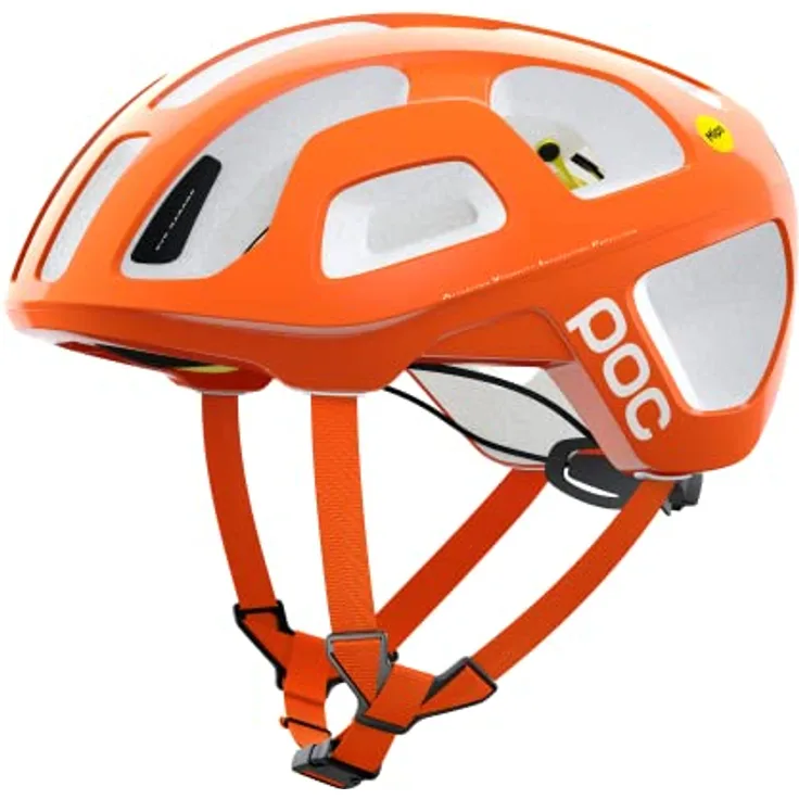 POC Octal MIPS Fahrradhelm, Fluorescent Orange mit optimiertem EPS-Einsatz und MIPS Brain Protection System, Größe 50-56