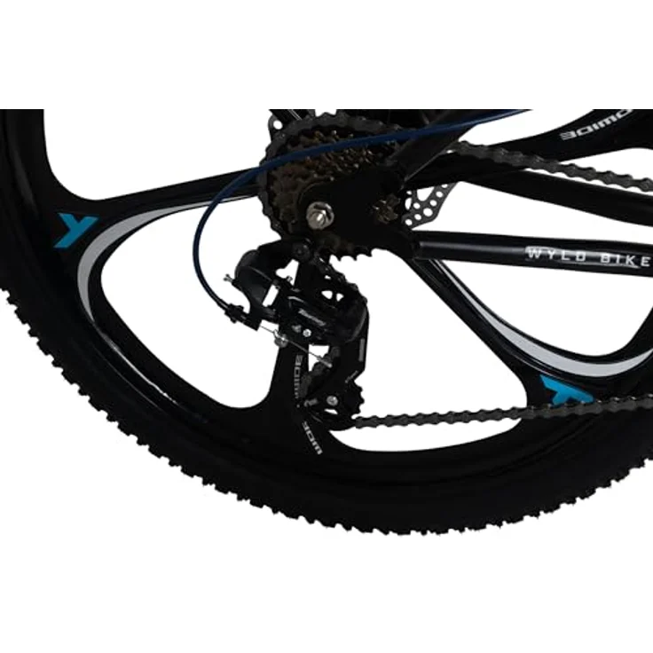 WYLD Mountainbike Fully 26'' Bliss, schwarz-gelb, 21 Gänge, RH 47 cm, mit Magnesium-Laufrädern – Bild 4