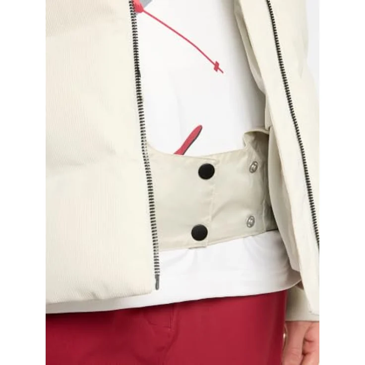 Ziener Skiwear Damen Ski Jacke TRAVA-Z, wasserdichte MicroDown Jacke mit hohem Kragen, cream kord, Größe 38 – Bild 6