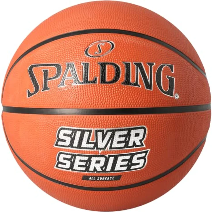 Spalding "Silver Series" Basketball, Größe 7 aus Gummi für drinnen und draußen – Bild 2