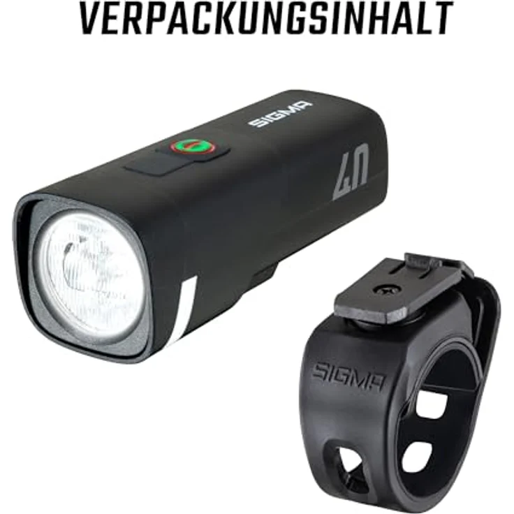 SIGMA Aura 40, LED Fahrradlicht mit 40 LUX, USB-C, 2 Leuchtmodi, StVZO zugelassen, lange Akkulaufzeit – Bild 2