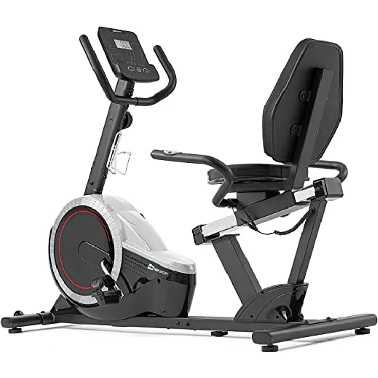 Hop-Sport Liegeergometer HS-060L - Liegeheimtrainer mit Handpulssensoren, 15 kg Schwungmasse, 8 Widerstandsstufen - Sitzergometer für Senioren max. Benutzergewicht 130 kg Silber - Preisvergleich
