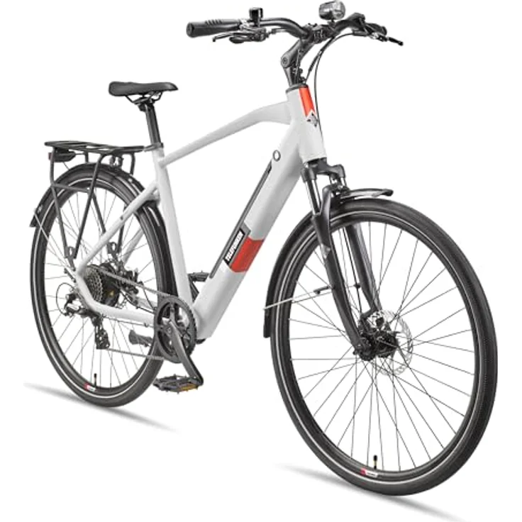 TELEFUNKEN E-Bike XT940, 28 Zoll Trekking Pedelec mit 8-Gang Kettenschaltung, 250 W Heckmotor, 417,6 Wh Li-Ion-Akku, Kreide – Bild 1