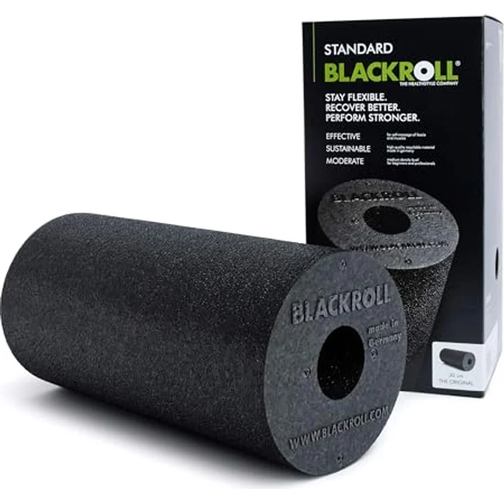 BLACKROLL® STANDARD Faszienrolle 30 x 15 cm, Fitness-Rolle zur Selbstmassage, mittlere Härte, Made in Germany, Schwarz – Bild 1