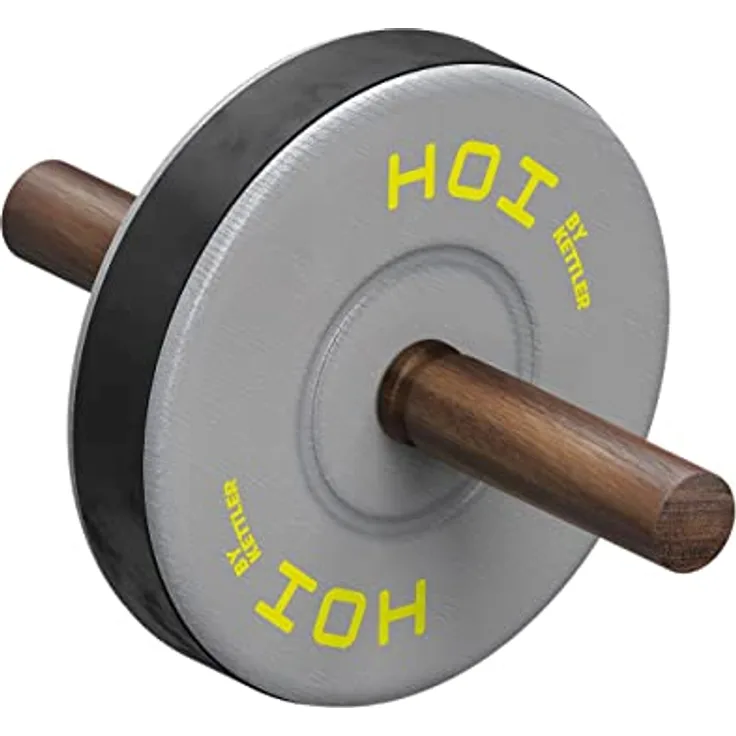 KETTLER Sport AB Wheel BAUCHROLLER | Anti-Rutsch-Band | Griffe aus geöltem Nussholz