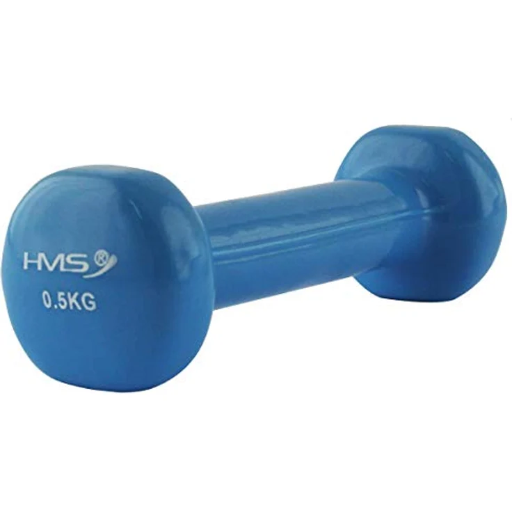 HMS Unisex Gusseisen Kurzhantel 17-47-000 mit Vinylüberzug, Schwarz, One Size – Bild 1