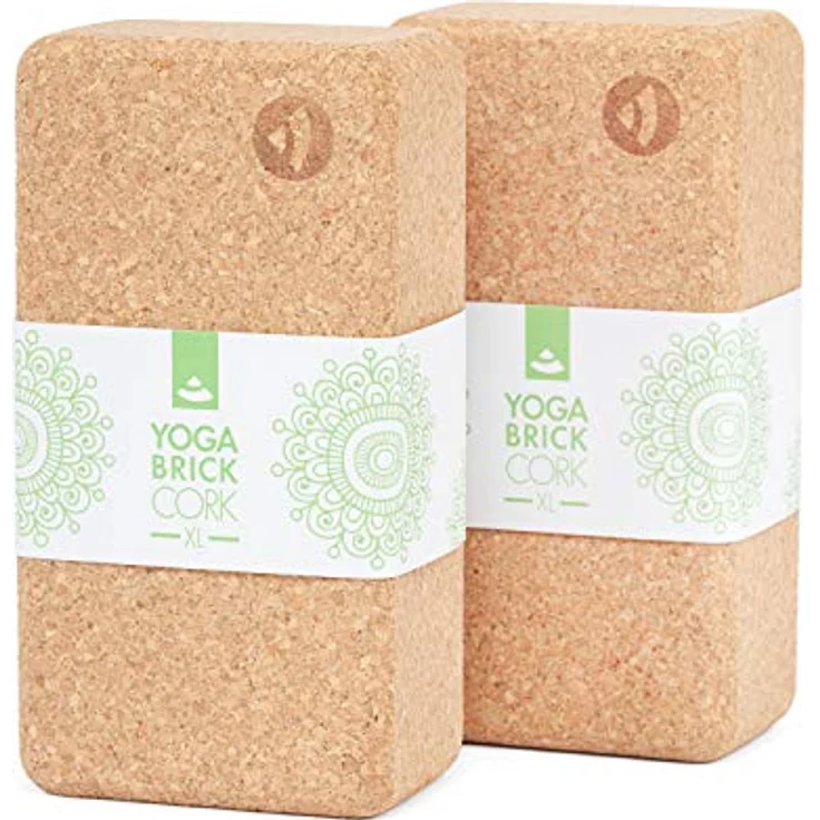 Bodhi Yoga Block Kork Brick | Einzeln & als Set | 100% Naturkork – Universal Yogaklotz | Umweltfreundlich & Nachhaltig | Tool für Deine Asanas, Stretching & Regeneration | 230x120x75 mm – Bild 1