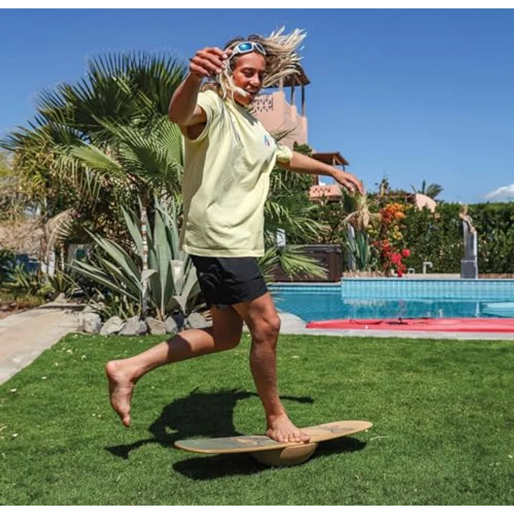 F2 Balance Board Surfer 87x32cm, Set mit Halbkugel und Korkrolle, rutschfest aus 8-lagigem Birkenholz – Bild 5