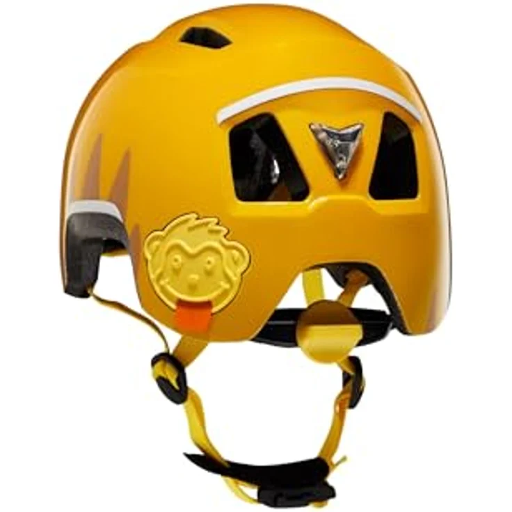 Affenzahn Fahrradhelm Tiger – Gelb, robuster Kinderhelm für Mädchen und Jungen mit verstellbarem Drehrad und integrierten Rücklicht, für Fahrradfahren, Laufrad und Rollerfahren – Bild 3