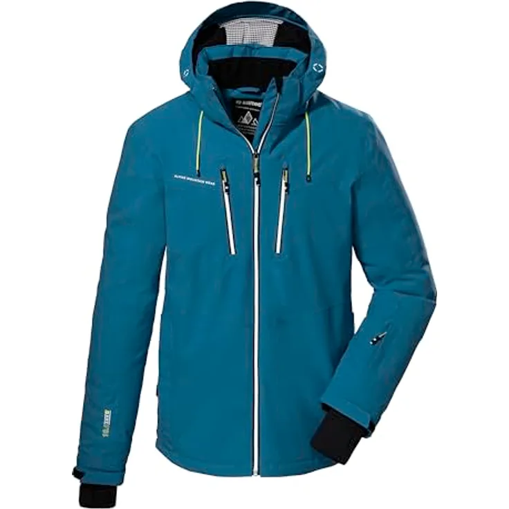 Killtec KSW 44, Herren Skijacke mit 10.000 mm Wassersäule und 3.000 g/m²/24h Atmungsaktivität, blau, Größe S