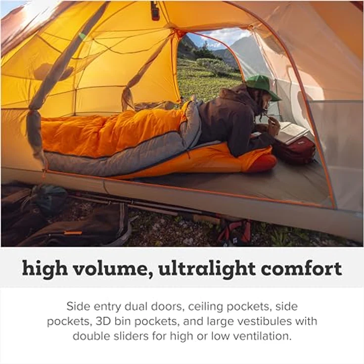 Big Agnes Copper Spur UL2, Tunnelzelt für 2 Personen, ultraleicht mit 1.42 kg, doppelt gewebtem Nylon-Ripstop und zwei Eingängen – Bild 4