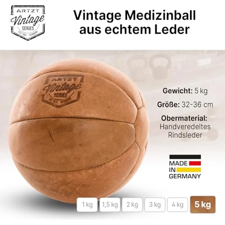 ARTZT Vintage Series Medizinball 26 - 28 cm, 3 – Bild 2