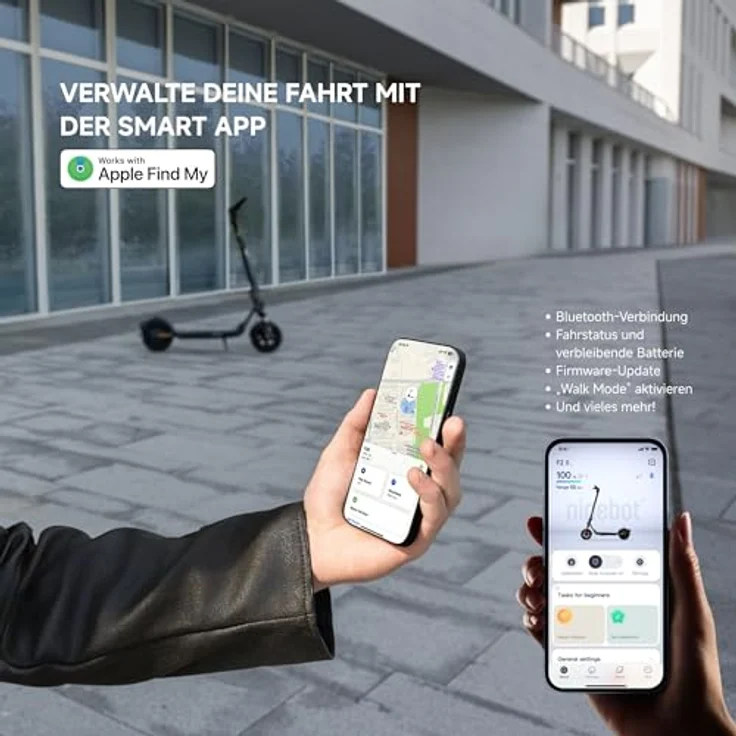 ninebot by Segway E-Scooter F2 Pro D II, 20 km/h, 900 W Motor, schlauchlose selbstabdichtende Reifen, 65 km Reichweite, IPX5 wasserfest – Bild 10