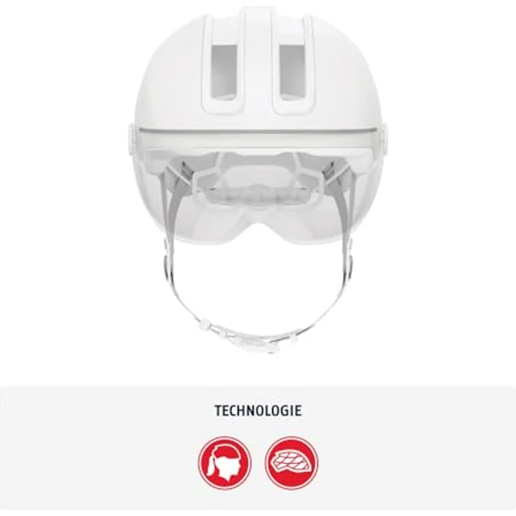 ABUS Stadthelm HUD-Y ACE, stylischer Fahrradhelm mit Visier und aufladbarem LED-Rücklicht, Schwarz, Größe M – Bild 2