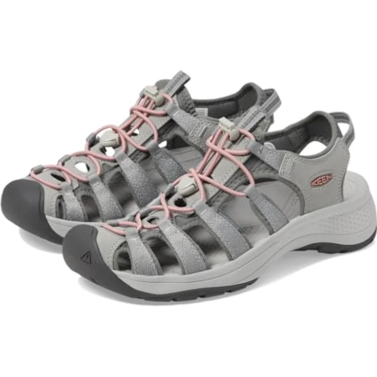 Keen Astoria West Damen Wandersandalen, Grey/Coral, Größe 42, mit rutschfester Sohle und gepolsterter Unterstützung – Bild 7