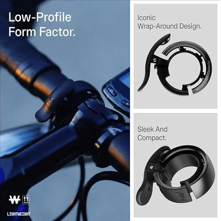 Knog Oi Prima, robuste Fahrradklingel für 23,8-31,8 mm Lenkstangen, anthrazit – Bild 2