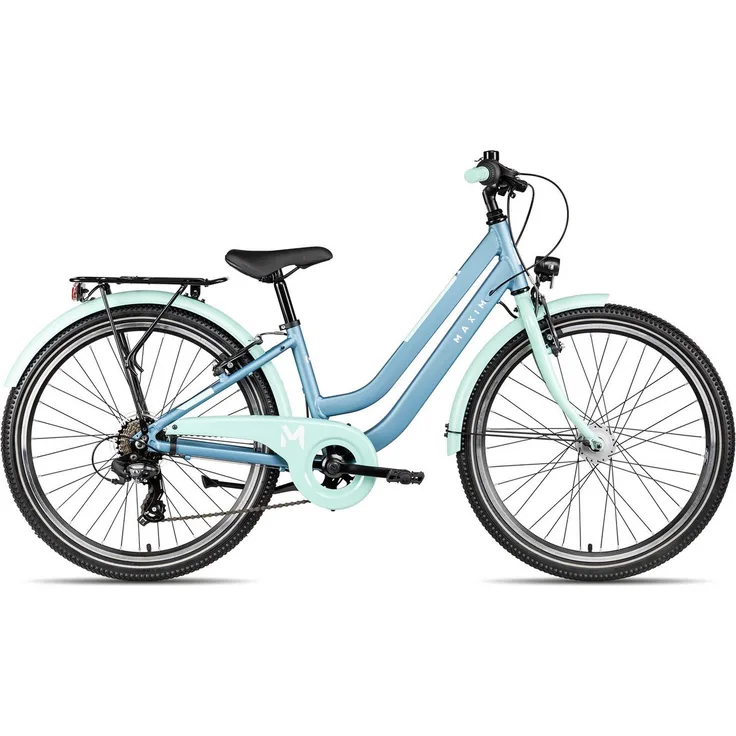 Maxim Kinderfahrrad Maxim Luna 24-7, 7 Gang Shimano Tourney, Kettenschaltung, V-Brakes, blau/mint