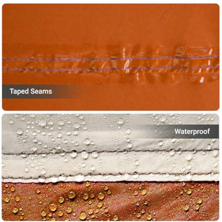 vidaXL Beistellzelt, Lagerzelt mit Stauraum, Wasserdicht und Tragbar, grau-orange, 185T Polyester – Bild 5