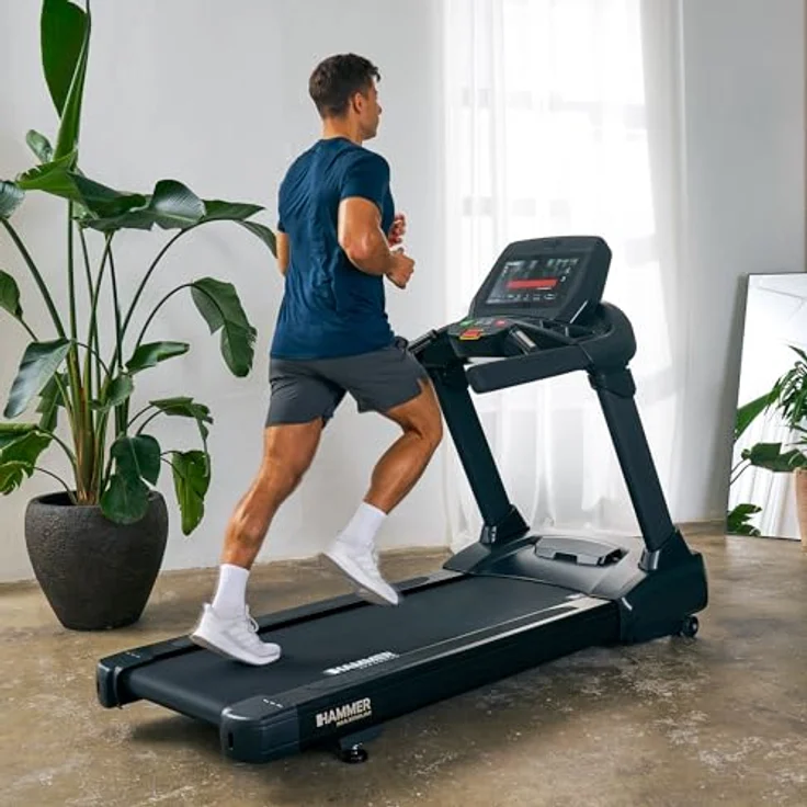 HAMMER Laufband TR 8000 ’25 – Profi Laufband elektrisch in Studioqualität, bis 22 km/h, 15% Steigung, 15,1" TFT-Display, klappbar, mit Pulssensoren & 10 Trainingsprogrammen – Bild 4