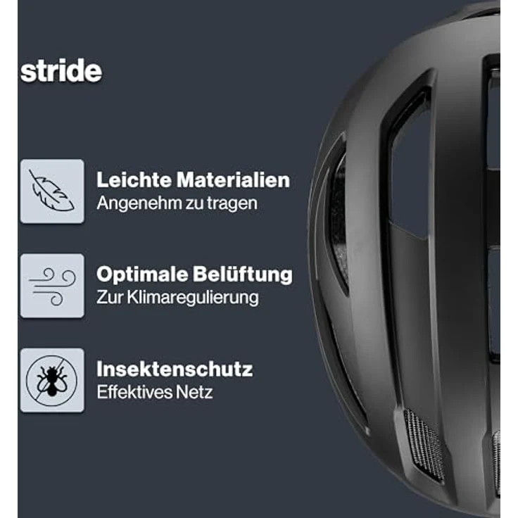 Uvex Stride, robuster Fahrradhelm für Damen und Herren, individuelle Größenanpassung, Schwarz matt, 56-59 cm – Bild 2