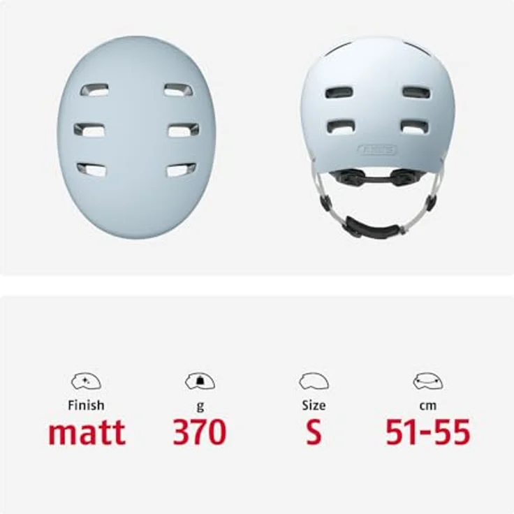 ABUS XOXO Fahrradhelm, Cityhelm im Skater-Look für Fahrrad, Skateboard und Scooter, mit optimiertem Kinnpolster, Größe S, Blau – Bild 5