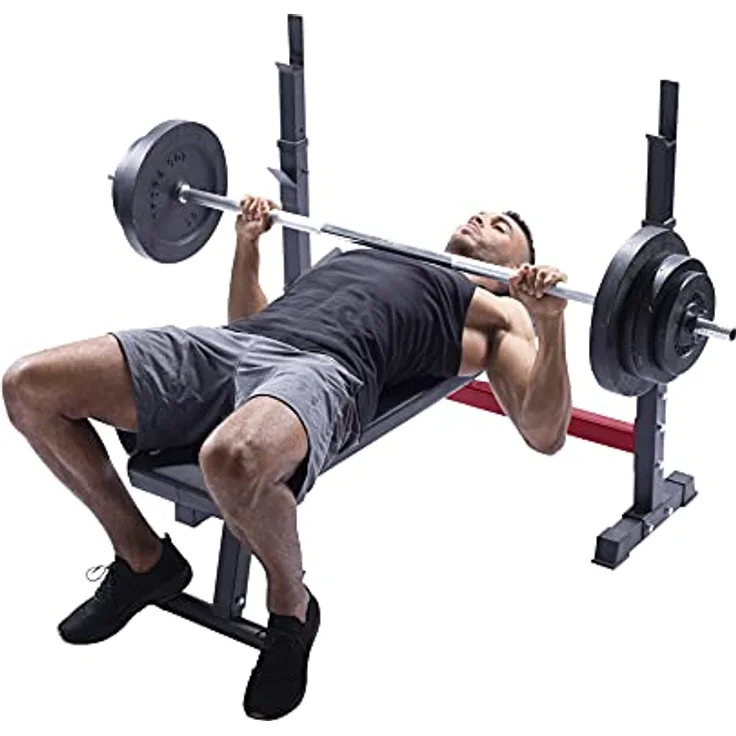 Christopeit Sport Hantelbank WB 1000 - Trainingsbank mit 2 Ablagen - klappbar und höhenverstellbar - 200kg Belastbarkeit