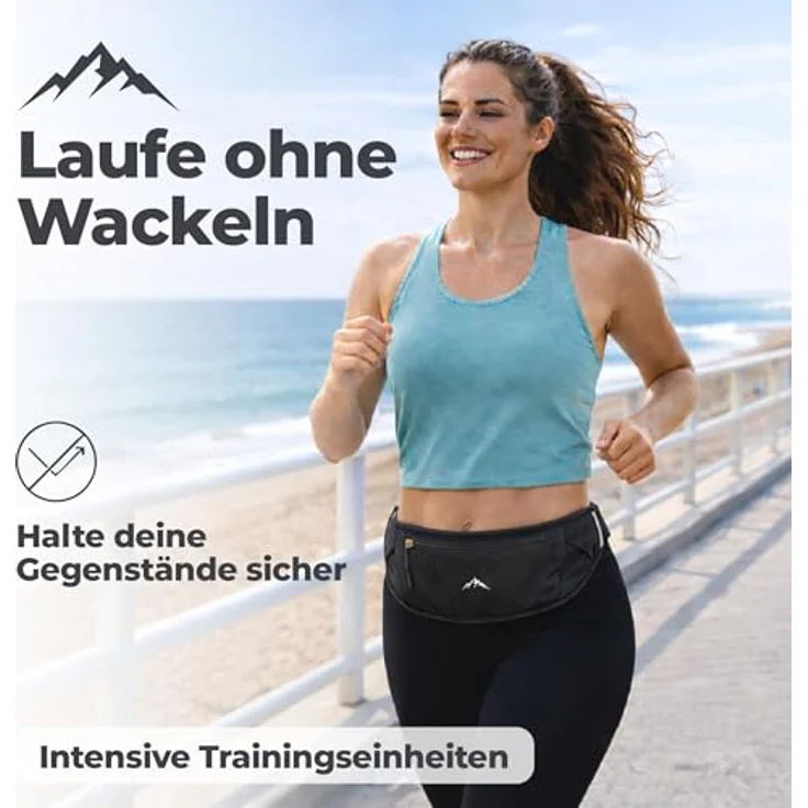 NORDRUN Laufgürtel für Handys, verstellbare und wasserdichte Lauftasche in Schwarz, große Kapazität, geeignet für alle Smartphone-Modelle – Bild 2