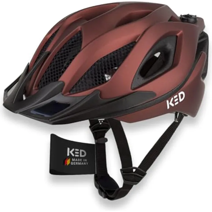 KED SPIRI II TREND, MTB Fahrradhelm mit K-Fit Anpassungssystem, braun, inkl. LED Rücklicht und Visier