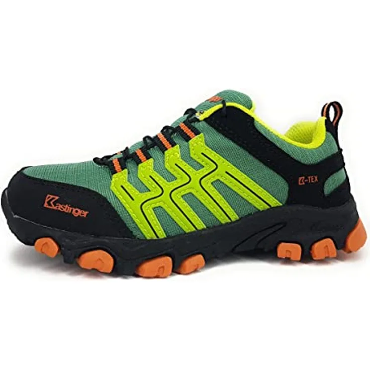 Kastinger Wanderschuhe Kunstleder/Mesh, Größe 33 EU, grün, Gummizugverschluss, mittlere Schuhweite