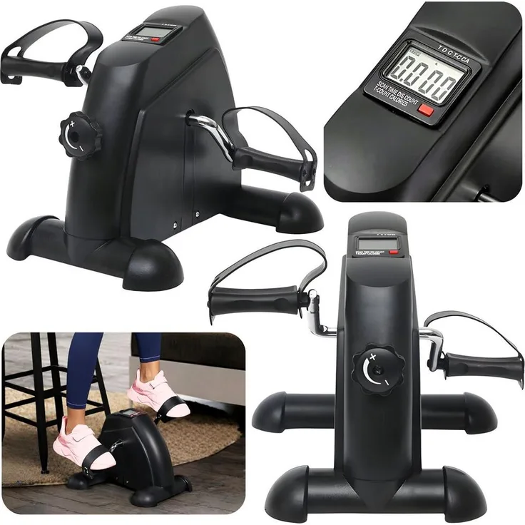 Wisam Mini Heimtrainer LCD Arm Bein Trainer Pedalgerät, kompakt und leise, mit rutschfesten Pedalen und verschiedenen Trainingsfunktionen