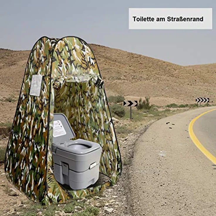 COSTWAY Pop-up Duschzelt, Toilettenzelt mit Fenster, 190x120x120cm, Flecktarn, leicht und tragbar – Bild 4