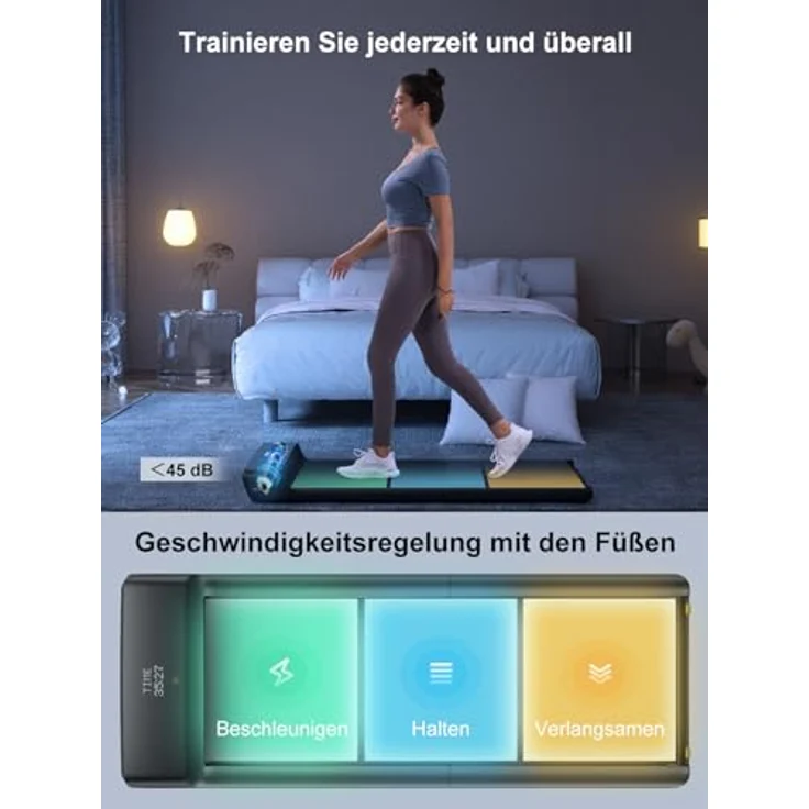 WalkingPad A1 Pro Klappbares Laufband für Zuhause, Maximale Belastung 136 KG, Kompaktes Laufband Schreibtisch für Büro, 0,5-6 km/h Geschwindigkeit, mit APP & Fernbedienung – Bild 4