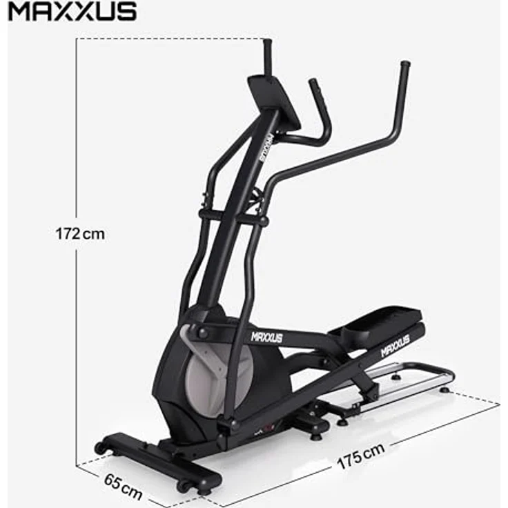 MAXXUS Crosstrainer CX 4.3f - Klappbar, Für Zuhause, mit Magnetbremssystem, LCD Display, Pulsmesser, 24 kg Schwungmasse, 16 Widerstandsstufen, 12 Programme - Ellipsentrainer, Elliptischer Heimtrainer – Bild 2