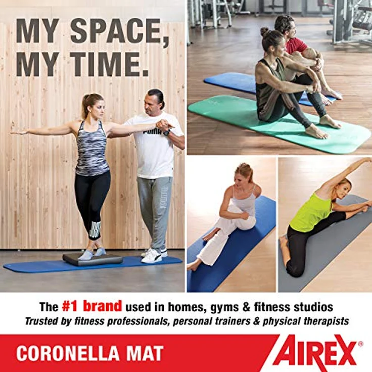 Airex Gymnastikmatte Coronella, 1,5 cm stark, schieferfarbig, Sanitized-veredelt, für Fitnessstudios und Therapieeinrichtungen – Bild 5