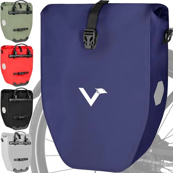 Valkental® Gepäckträgertasche ValkBasic, große & wasserdichte Fahrradtasche mit 23-28L Volumen, abschließbar und reflektierend, bombenfester Sitz, langlebig – Bild 1