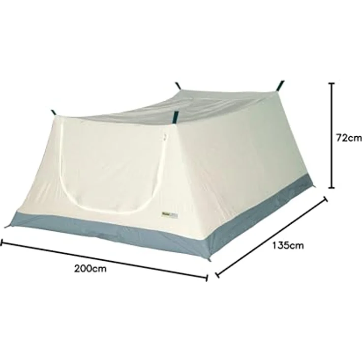 Eurotrail Schlafkabine für Faltwagen/Vorzelt, Größe 200x135x72cm, weiß mit grauem PVC-Boden – Bild 3